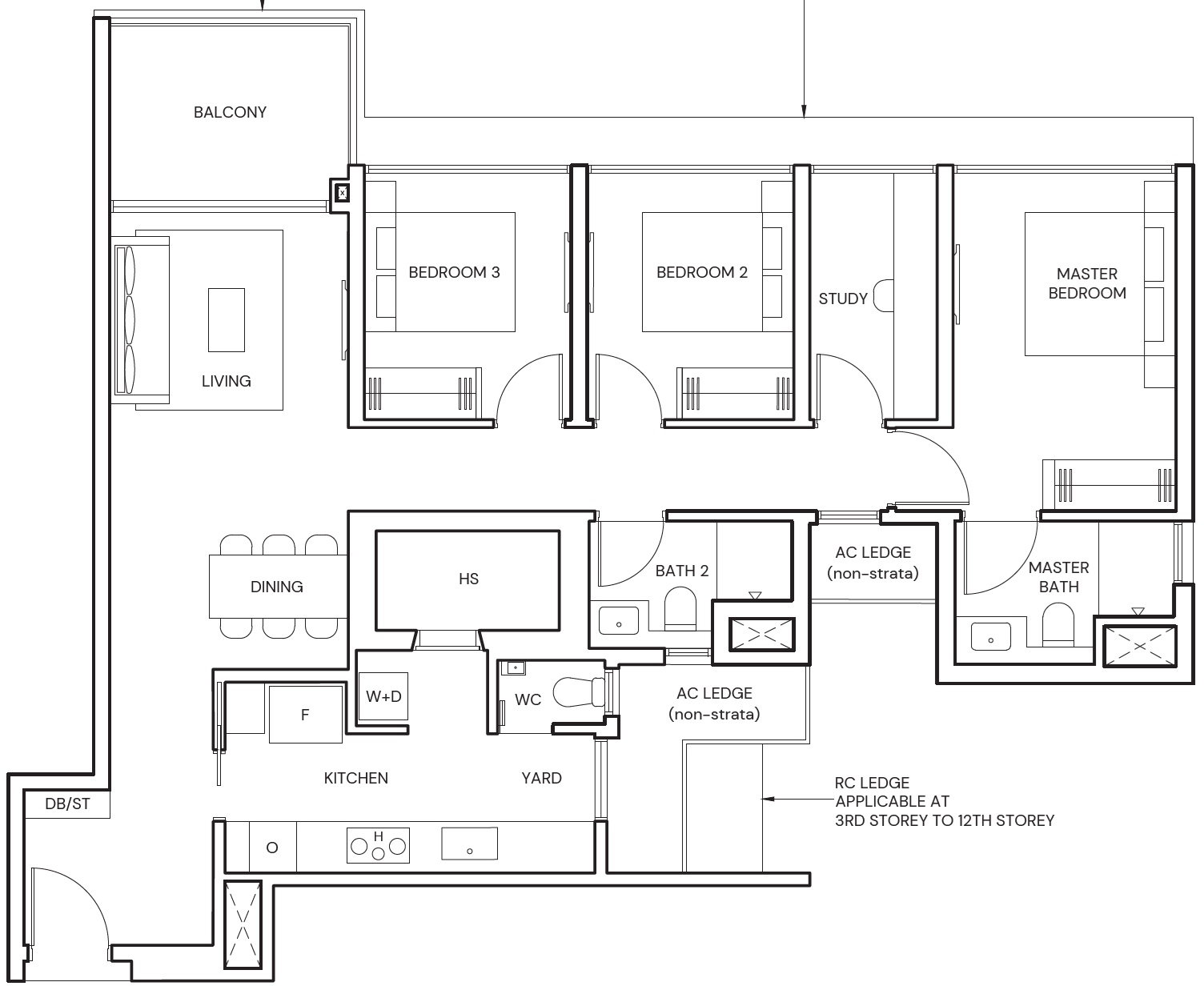 Parktown Residence 3 BEDROOM PREMIUM + Study