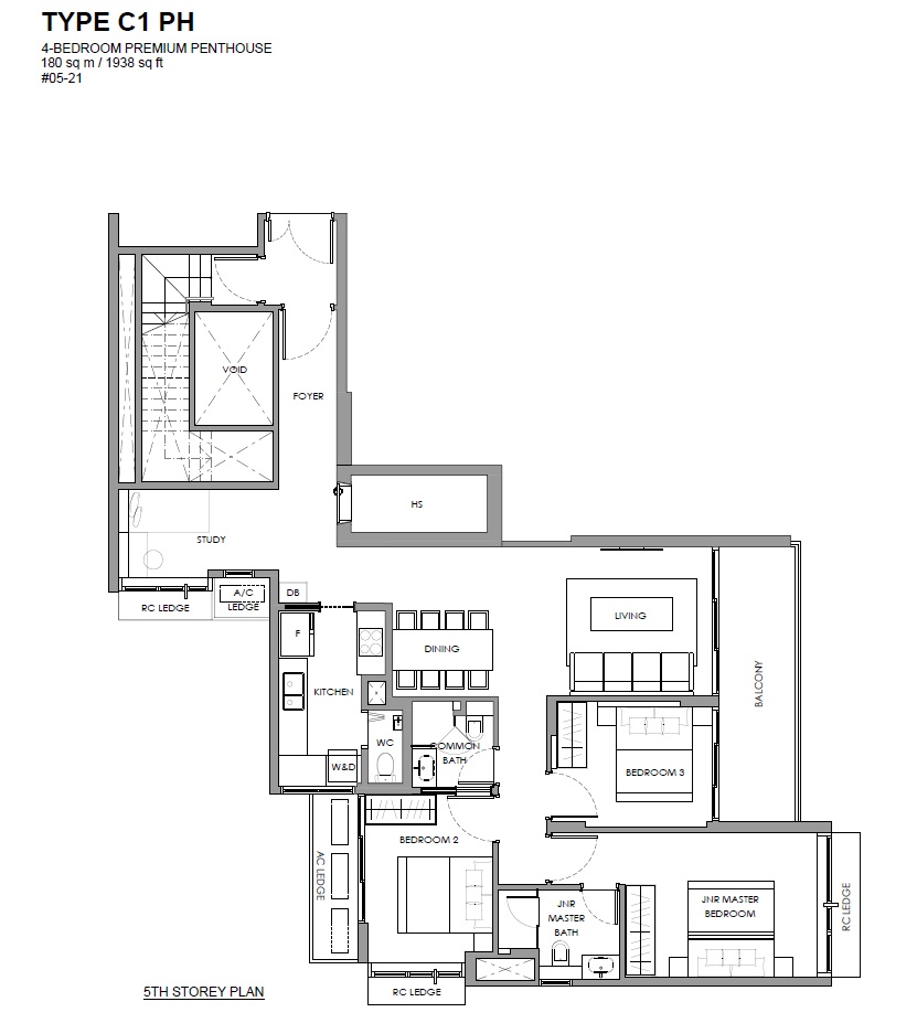 Hillshore 4 Premium Penthouse floor plan